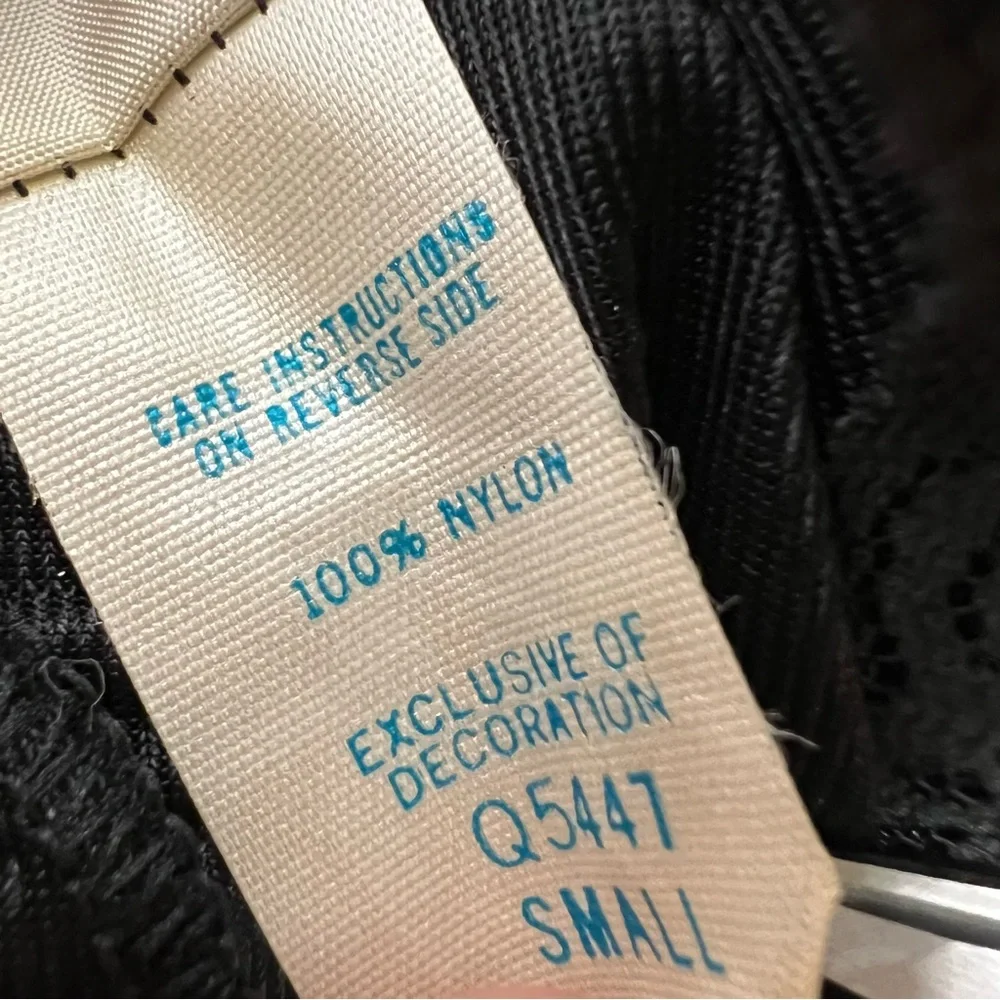 Vintage Queens Way Black Slip Dress Women’s Size Small Midi Lace Made in the USA